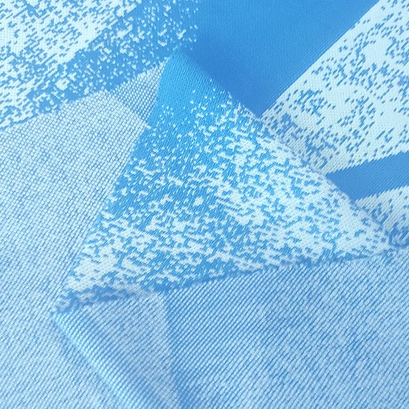 New cationic fabric Polyester Spandex jacquard interlock knit sports Fabric for t-shirt gym wear