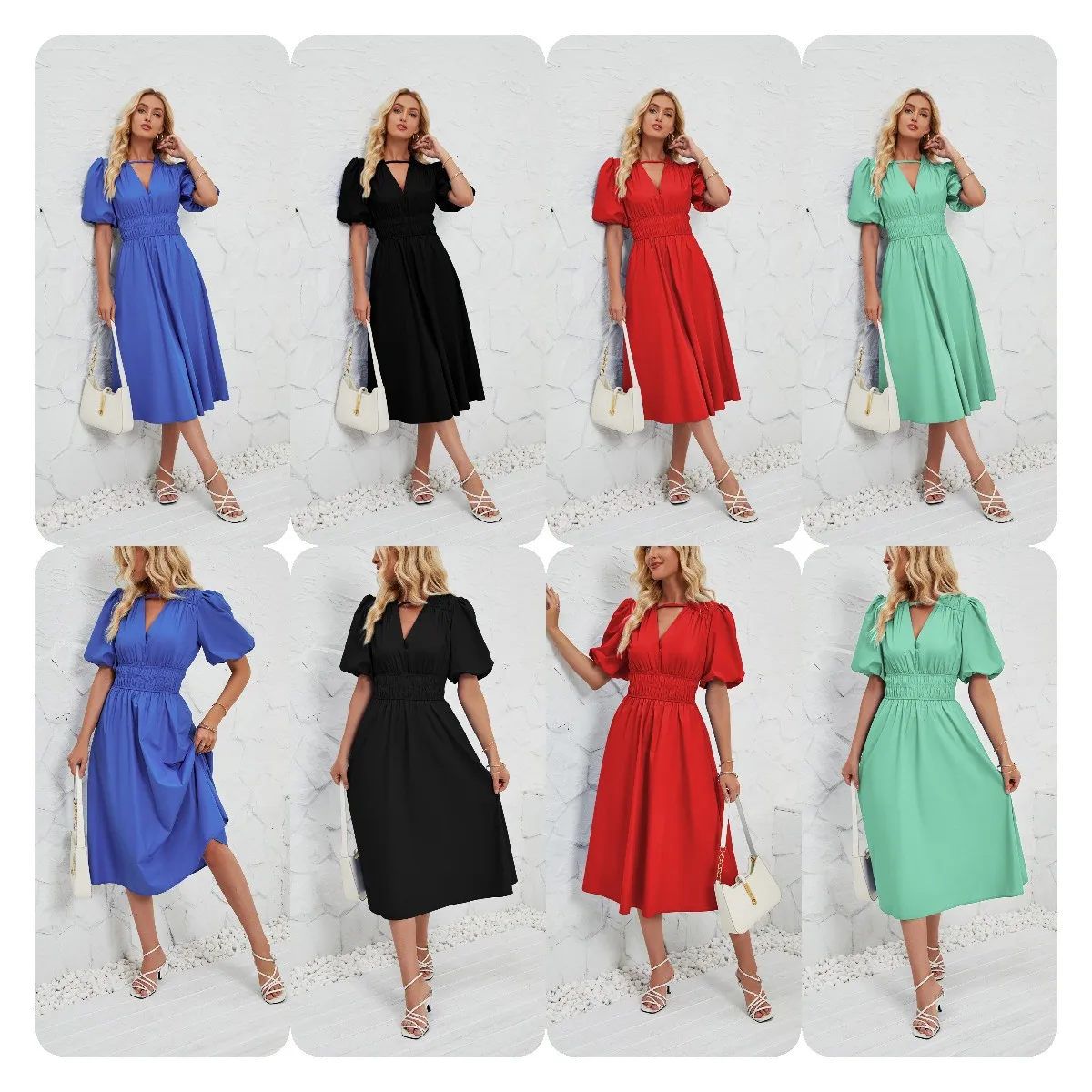 2024 Amazon cross-border foreign trade Europe station summer hot new dress female wholesale clearance sale