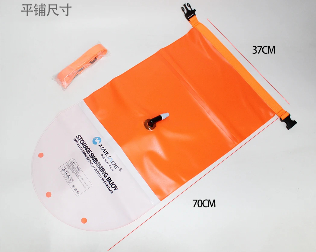 New Arrivals MARJAQE Custom Logo Inflatables Swim Buoys with Pocket Dry Bag Floating Safety Storage Swimming Buoy