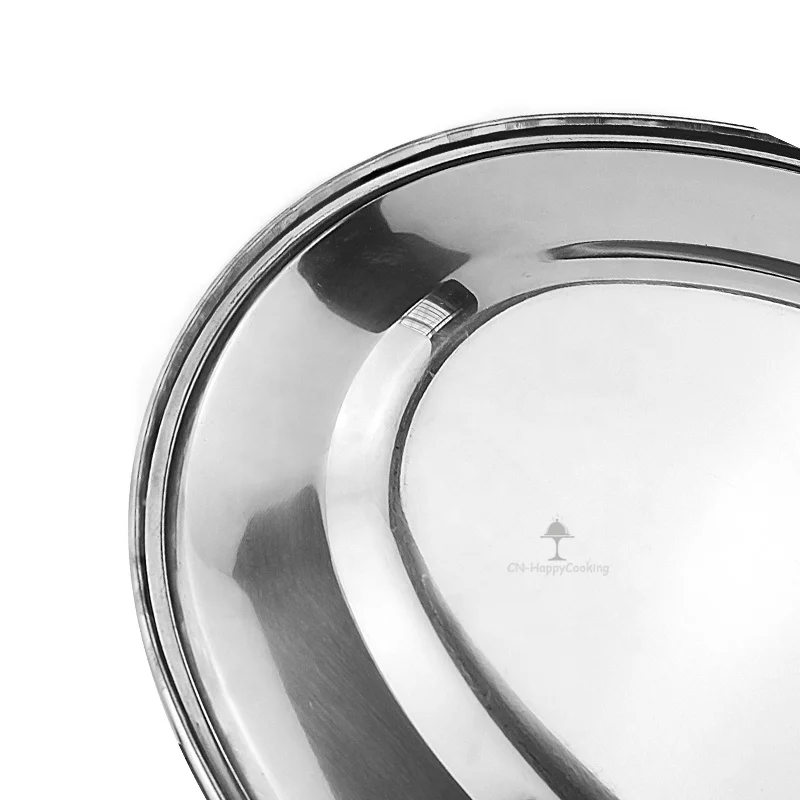 Factory direct customizable stainless steel oval serving tray