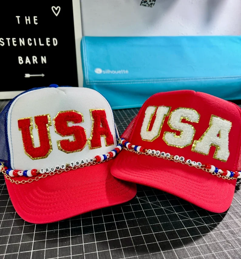 New Arrival Acrylic Link Chain Hat Necklace Hat Bill Chain Fourth of July Hat Accessories for Baseball