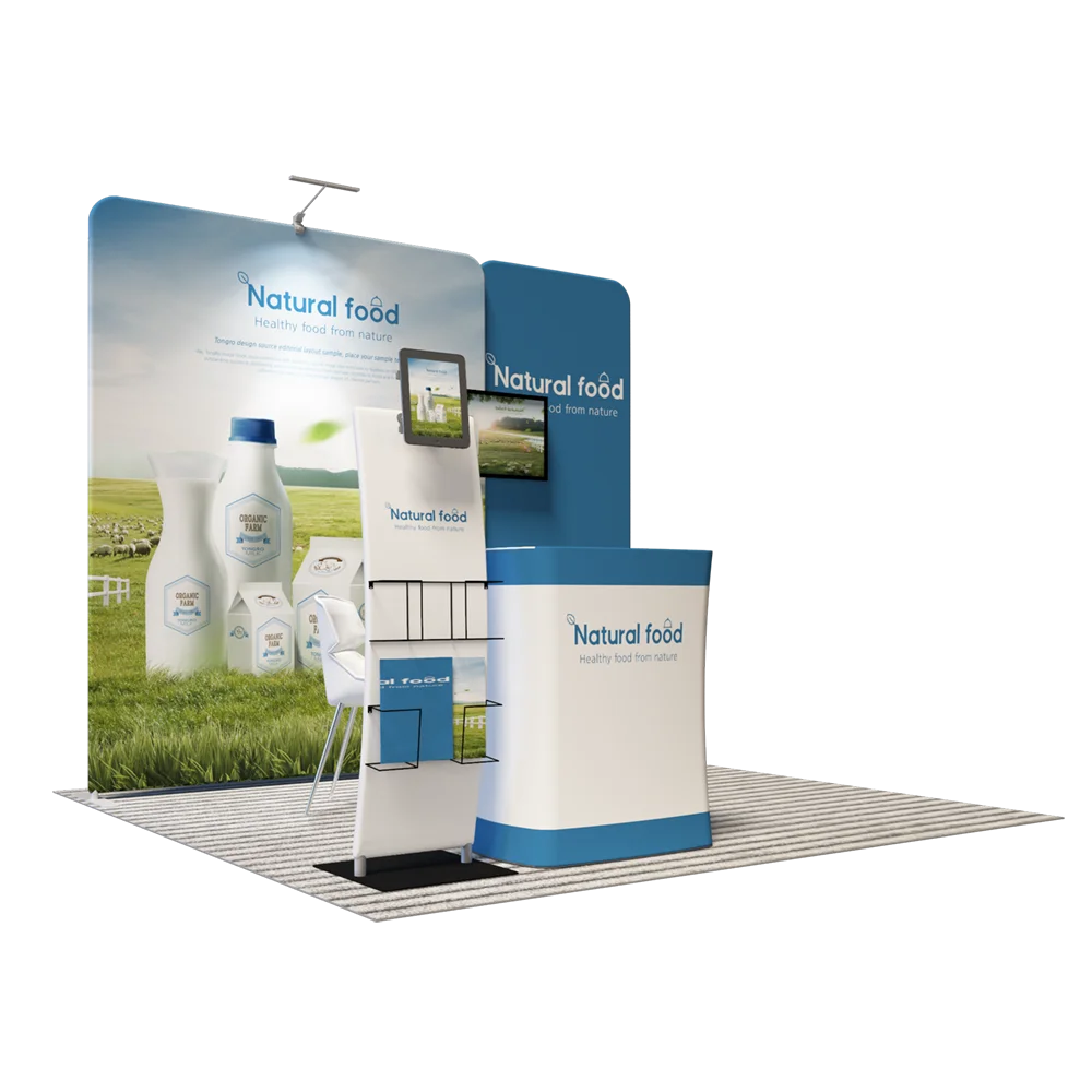 Focus Offer 10x10 small size fashion simple trade show booth design