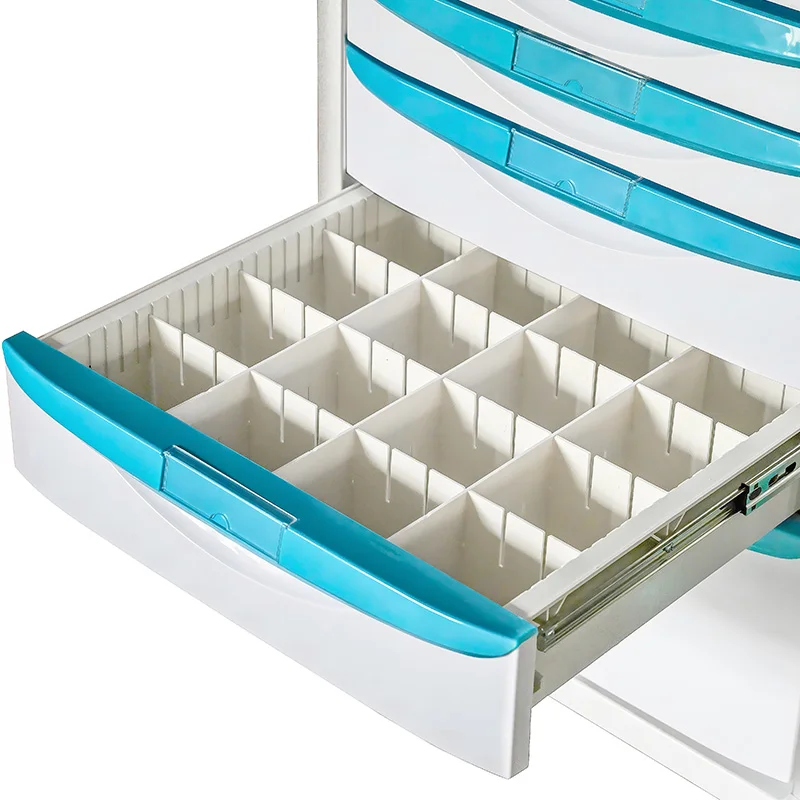 MK-P08 Mobile ABS Plastic Medical Anesthesia Trolley For Hospital With Drawers