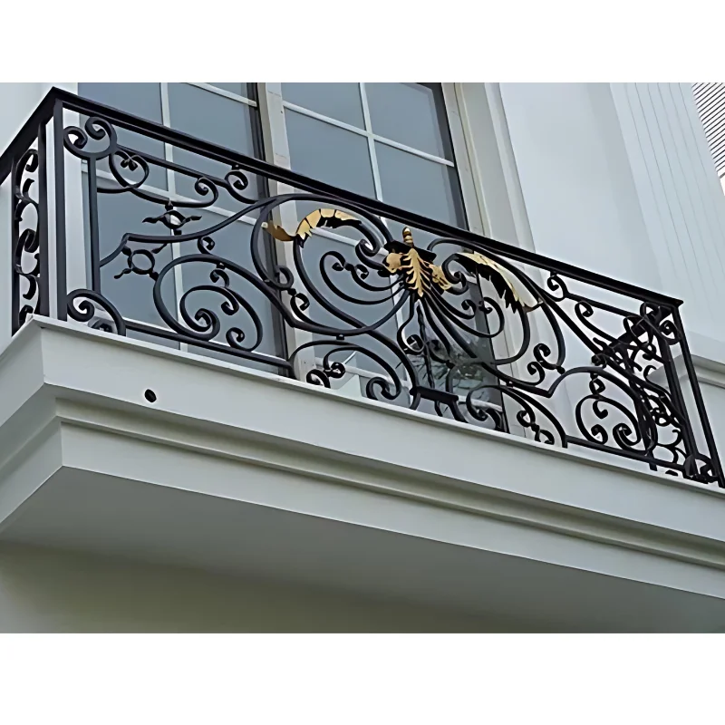 Wrought Iron Spindles Stairs Railing Indoor Simple  Wrought Iron Design  Elegant Balcony Balustrades & Handrails
