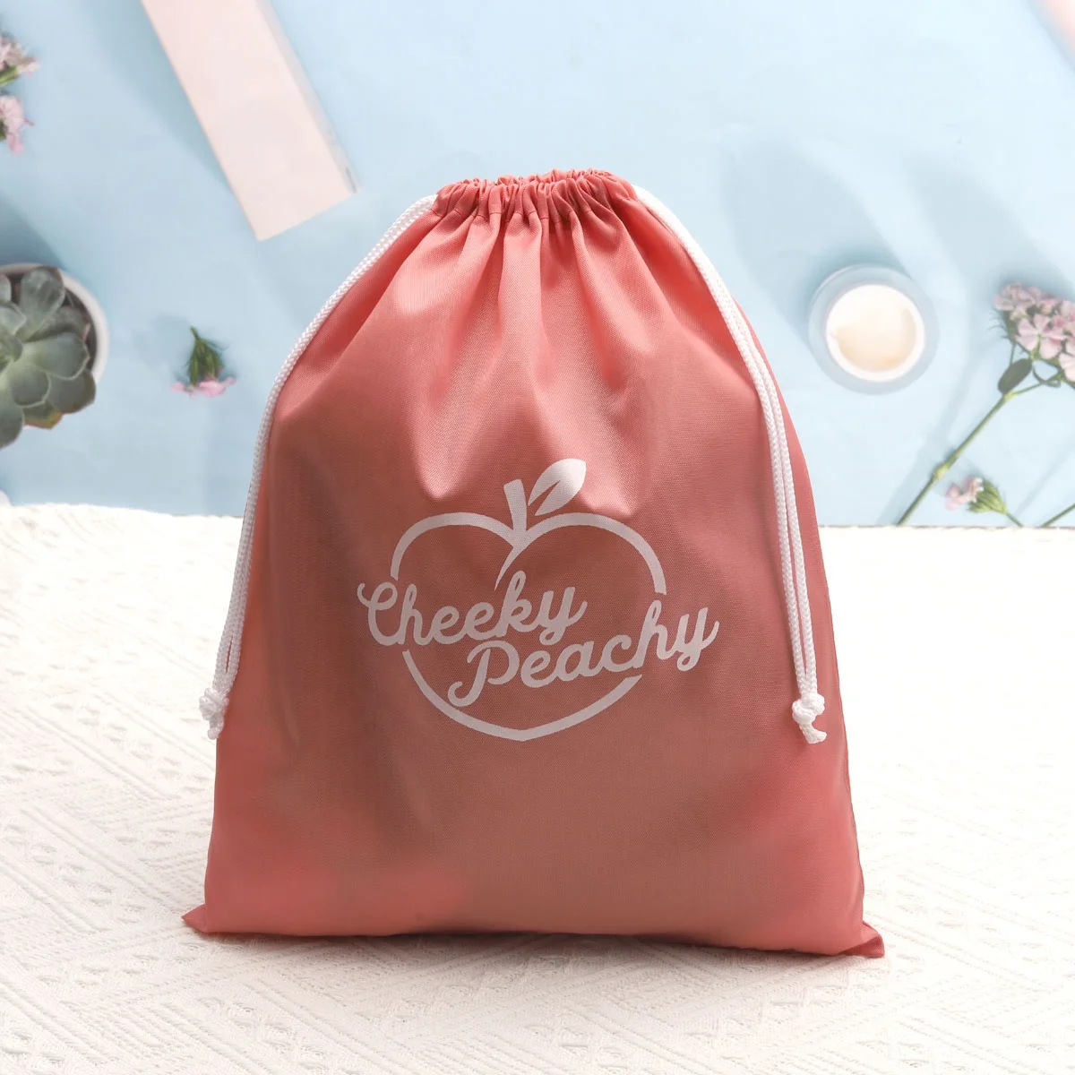 Custom Logo Printing 210D Drawstring Shoe Pouch Clothing Packaging Bag Waterproof Polyester Nylon Gift Shopping Dust Bag