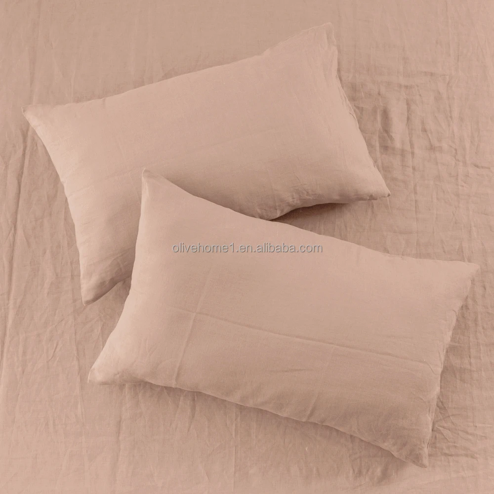 100% Washed Linen Sheet Set-Queen Size-Natural France Flax Bed Sheet 4 Pcs Breathable Bedding Set