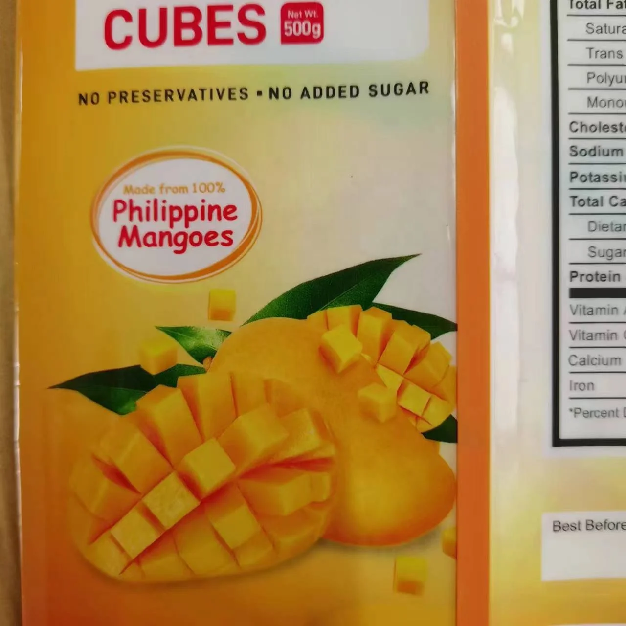 Custom print plastic bags resealable fruit and food packaging laminated plastic mylar bags mango vacuum frozen bags