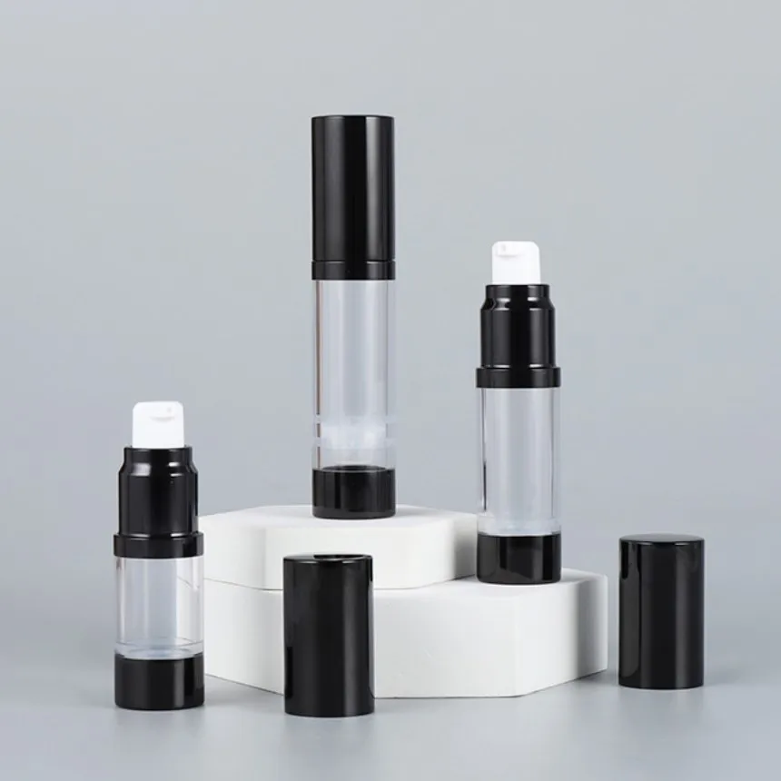 custom material color popular 5ml 10ml 15ml 30ml 50ml 100ml 150ml 200ml airless pump cosmetic bottle