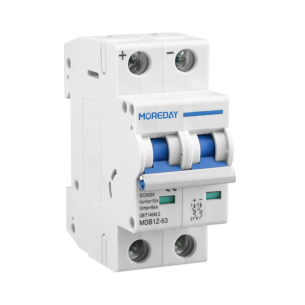 MOREDAY Mini Circuit Breaker Dc 550v 2 Pole 32a Dc Mcb For Solar Pv System