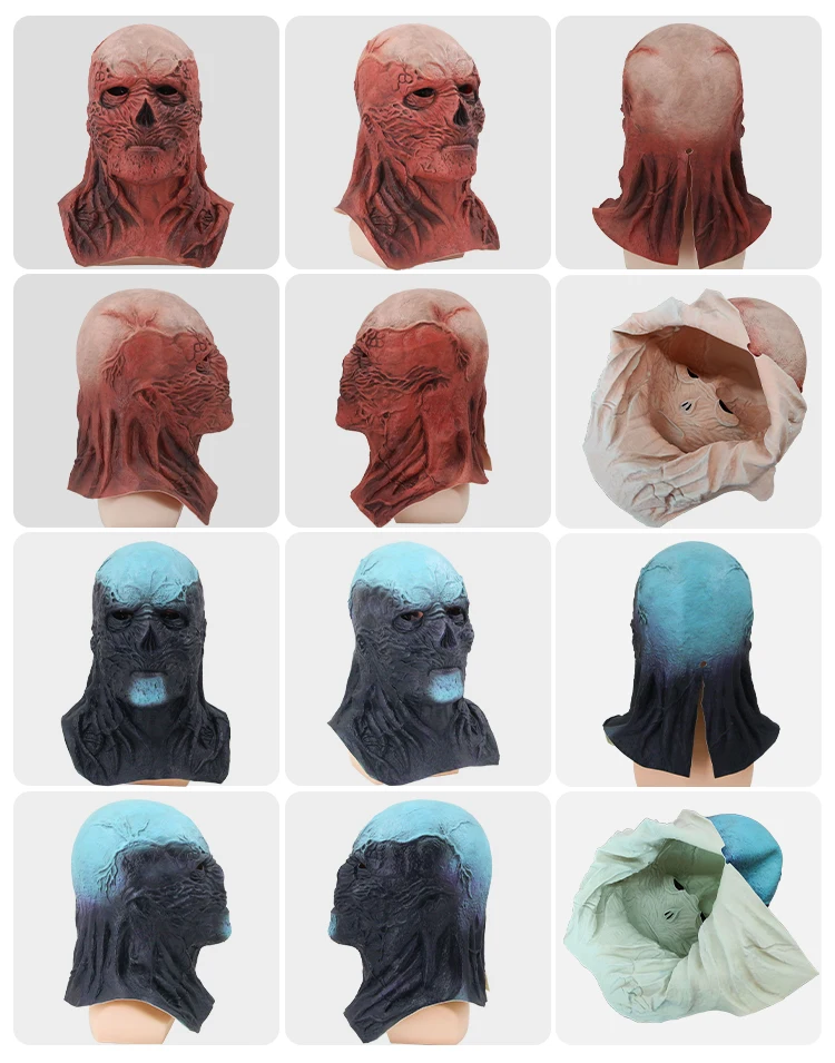 Custom Halloween Full Face Helmet Horror Helmet Creepy Latex Mask Scary Hell Monster Demon Party Mask