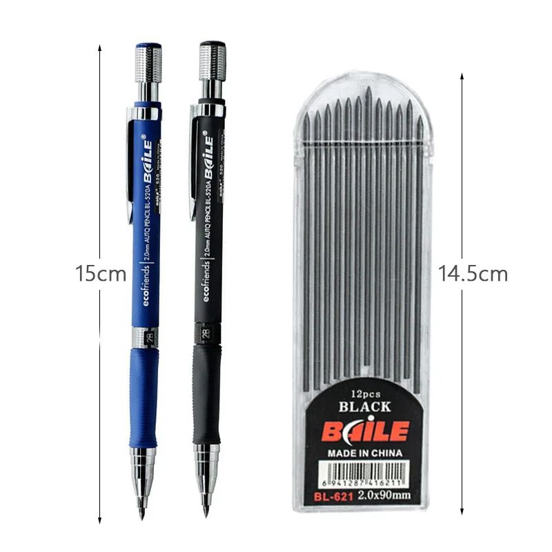 
Factory sale best quality 2.0mm mechanical pencil set 2B automatic pencils 