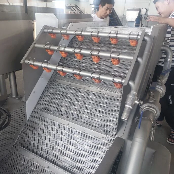 Fruit and Vegetable Air Bubble Washing Machine Eggplant Vegetable Washer Machine with Water Spray