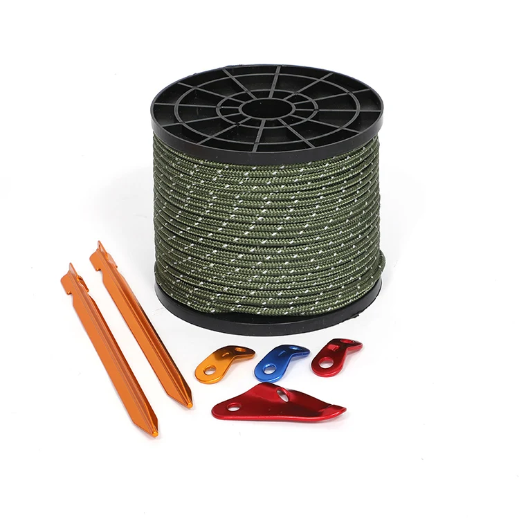 50m Polyester High-Visibility Reflective GuyLines Camping Tent Rope Camping Cord for Hiking Tent Rope