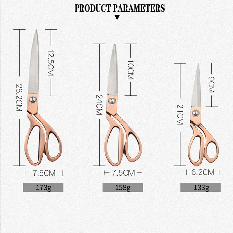 Stainless Steel Scissors Home Tailor Scissor Tool Kitchen Knife Cutter Business Office Supply Cutting Stationery