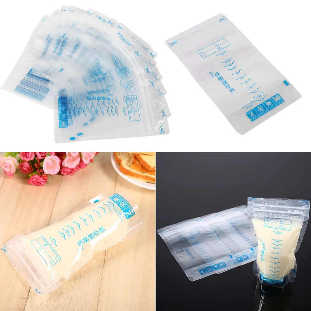 BPA Free Double Zipper Seal Disposable Breast Milk Storage Bags For Storing and Freezing Breastmilk