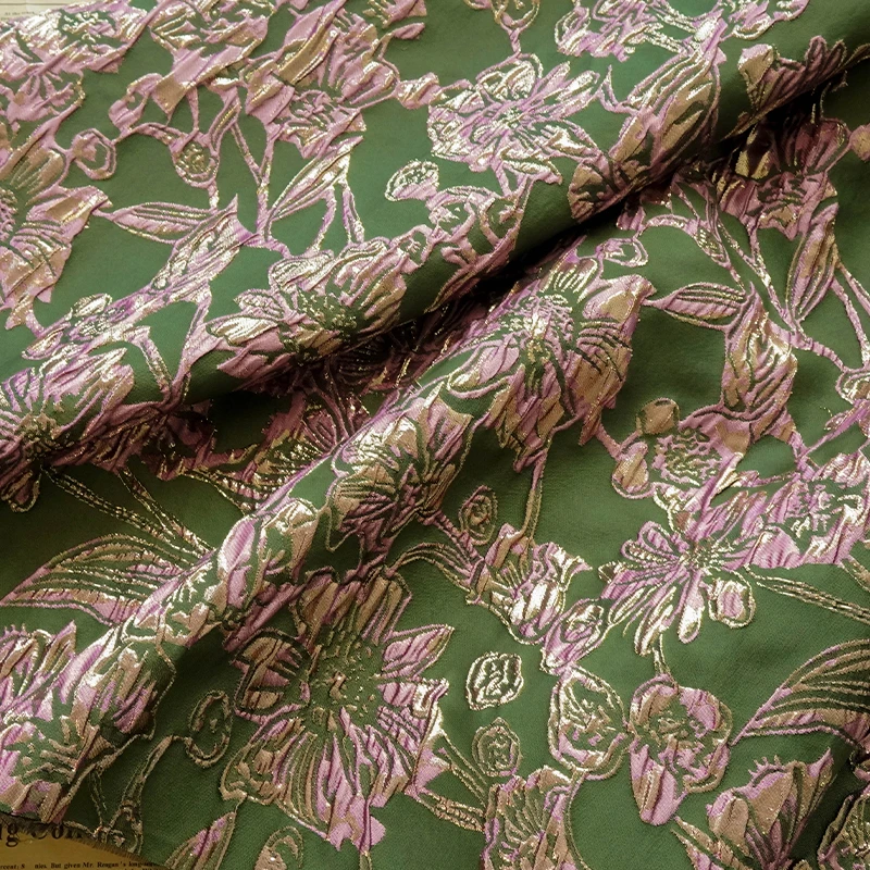 2023 Hot Sale Oil Painting Floral European American Jacquard Brocade Fabric For Women Dresses