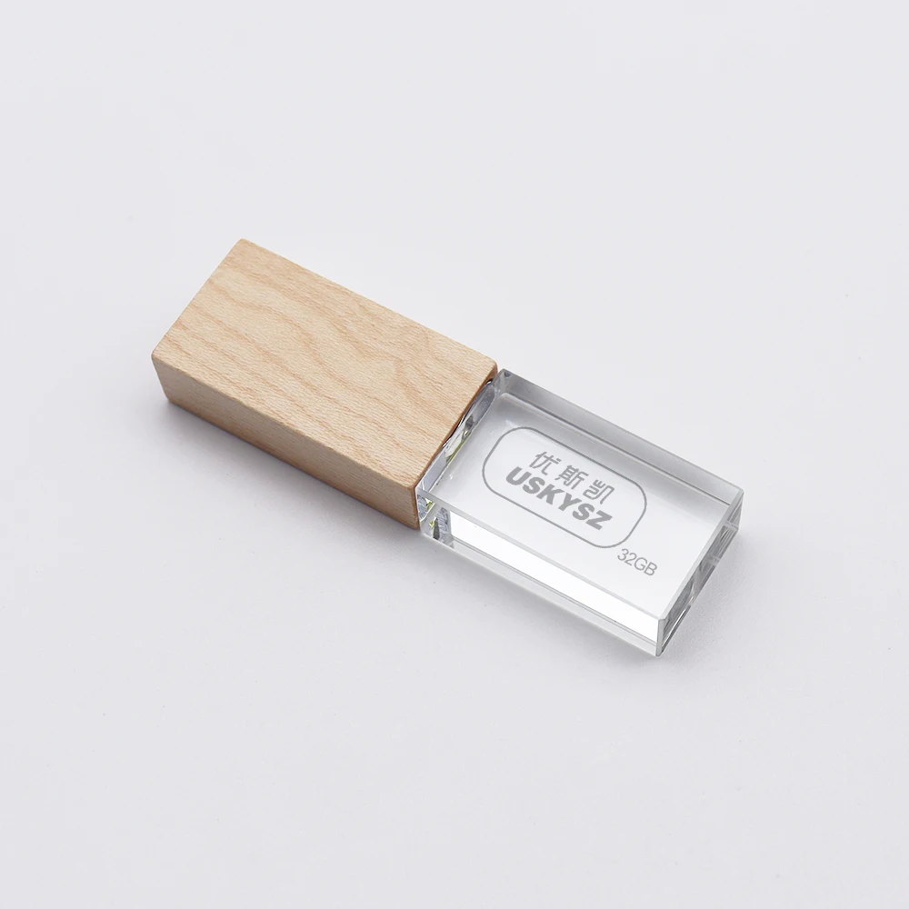 Wooden USB Flash Drive USKYSZ Brand 4GB 8GB 16GB 32GB 64GB 128GB High Speed 2.0 Pendrive Gifts Disk Wooden Box Memory Stick