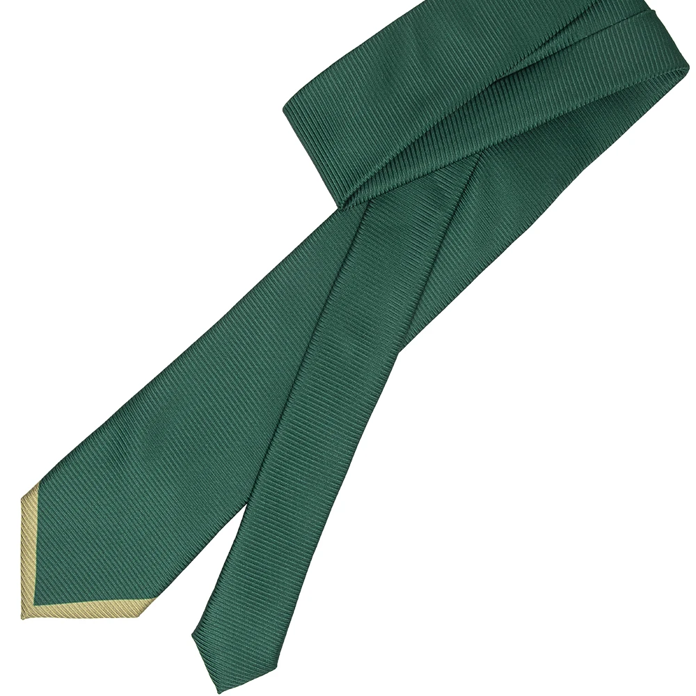 Cheap 100% Polyester Necktie Green Printed With Khaki Arrow On Big End School Neck Ties For Children Custom Tie With Logo