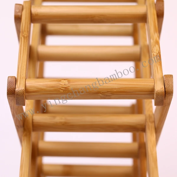 
natual color foldable bamboo wooden wine rack 