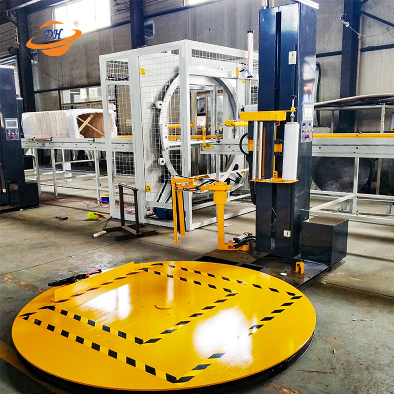 Fully Automatic Pallet Stretch wrapping machine plastic tea box wrap pallet wraps manufacturing machine