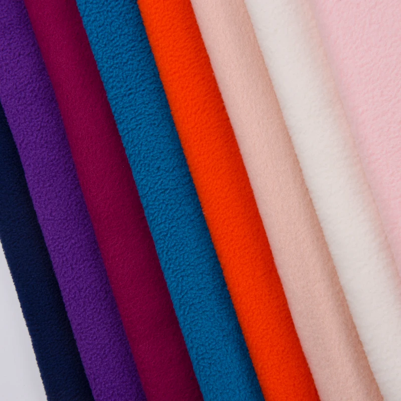 Multicolor Fleece Microfiber 100%polyester Solid Two Side Knitted Polar Fleece Fabric for Garment