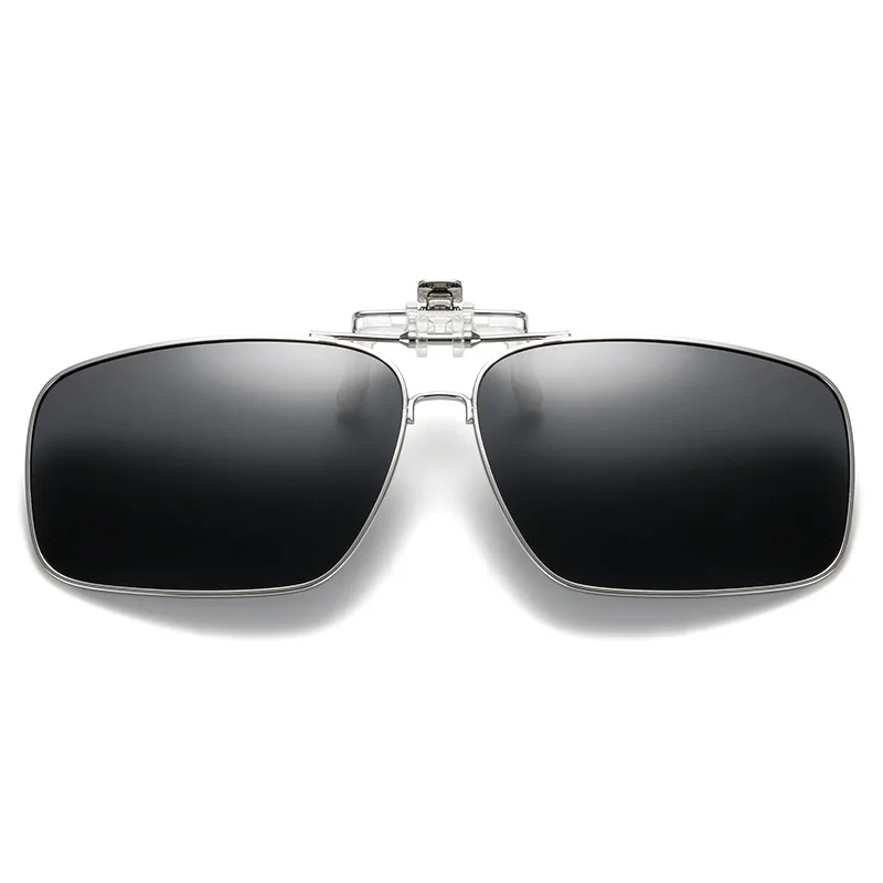 Clip On Sunglasses Mirrored Clip-On Flip Up Polarized Lens For Prescription Glasses