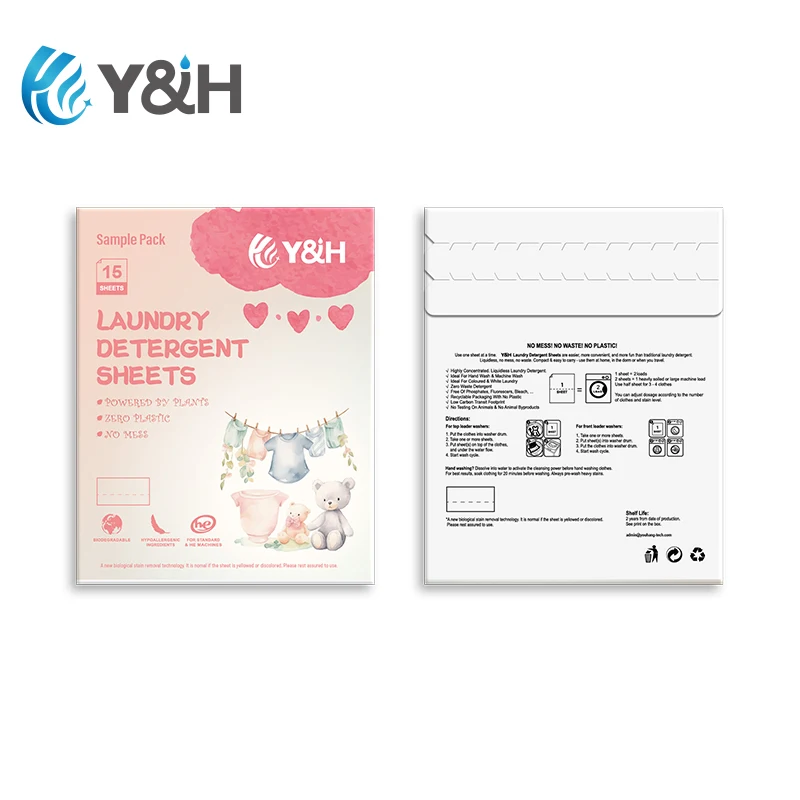 Detergent Sheets Eco Friendly Washer Soap Strips, Plant Based Liquidless Formula, Zero Waste, Biodegradable