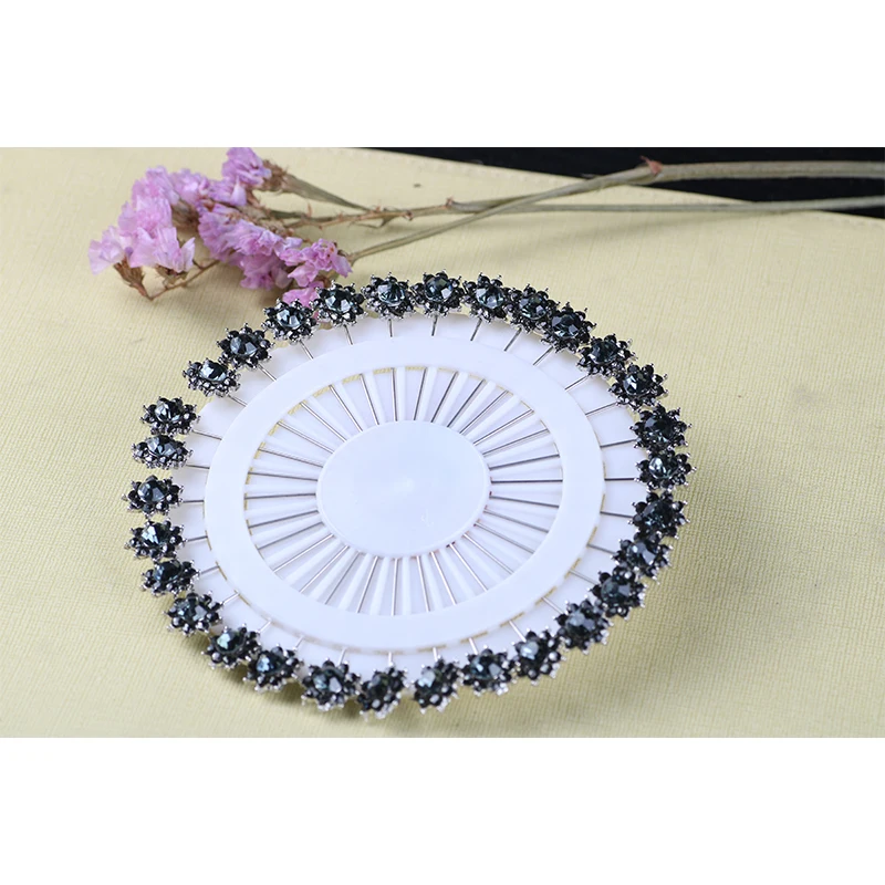 Luxury Muslim Scarf Shawl Hijab Pins Women Jewelry Silver Gold Jewellery Party Rhinestone Trendy Stone Wedding Style Brooch