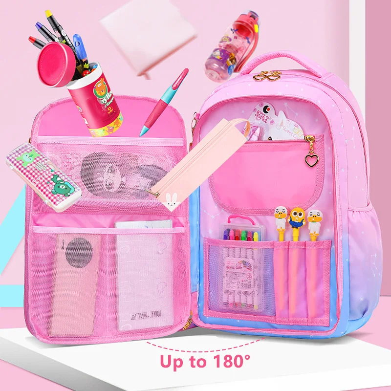2023 Backpack Mochila Escolar Wholesale Book Bags Pupils Cartoon School Bags Backpack for Primary School Girls Unisex Nylon