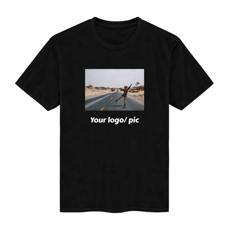 OEM Дизайнерская футболка с вышитым логотипом, футболка на заказ с принтом, черная футболка из 100% хлопка премиум-класса