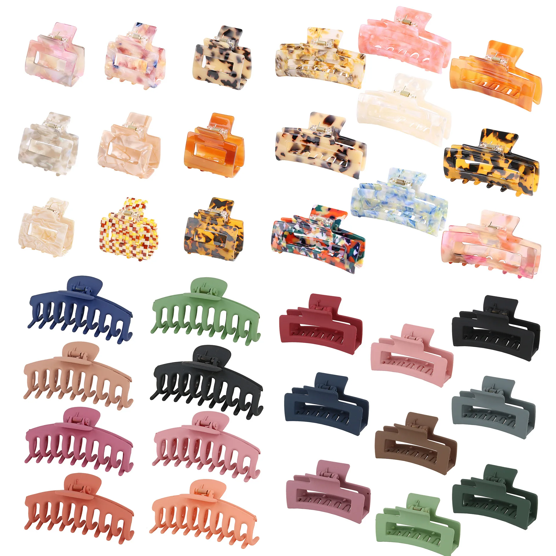 IFOND Wholesale Women Square Tortoise Acetate Non-Slip Clips Large Size Clamp Hair Clip Claw For Women