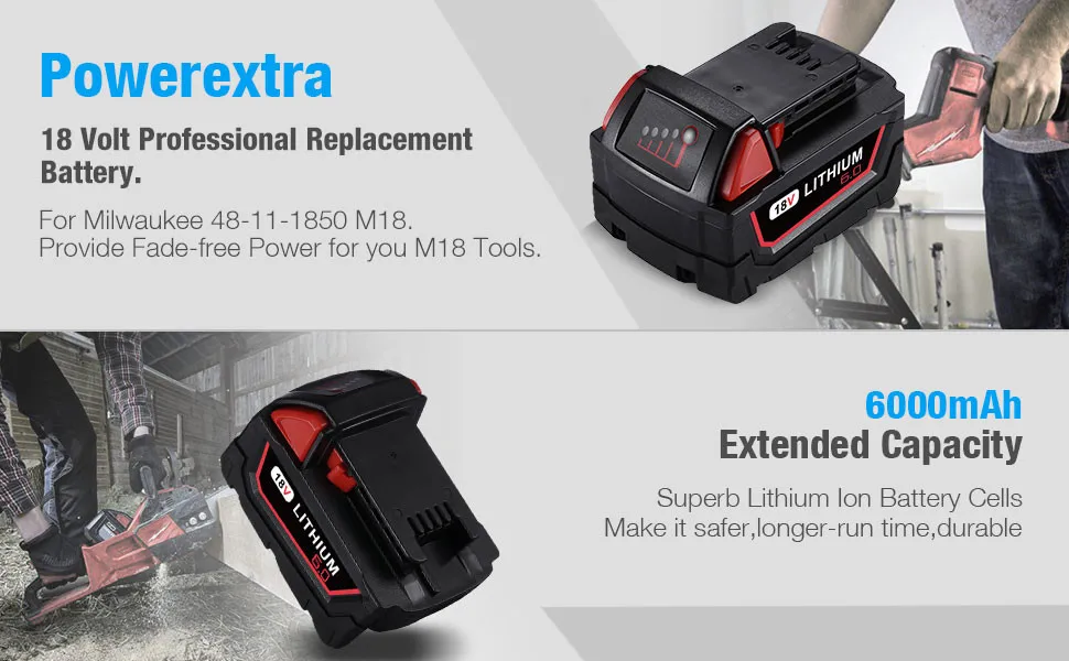  Power Tools 6000mAh High Capacity Lithium-Ion Battery For Replacement Batter Tool