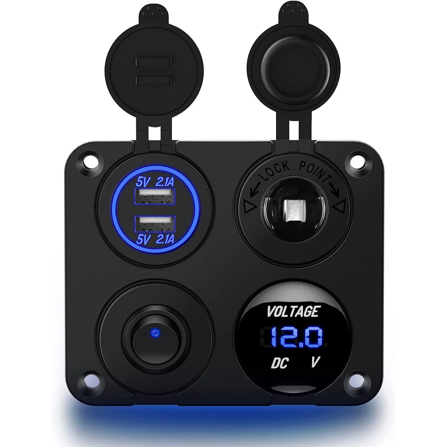 GREAT FAST watersport wakeboard Waterproof Marine Boat Rocker Switch with Dual USB Slot Socket Lighted for Car RV Vehicles Truck