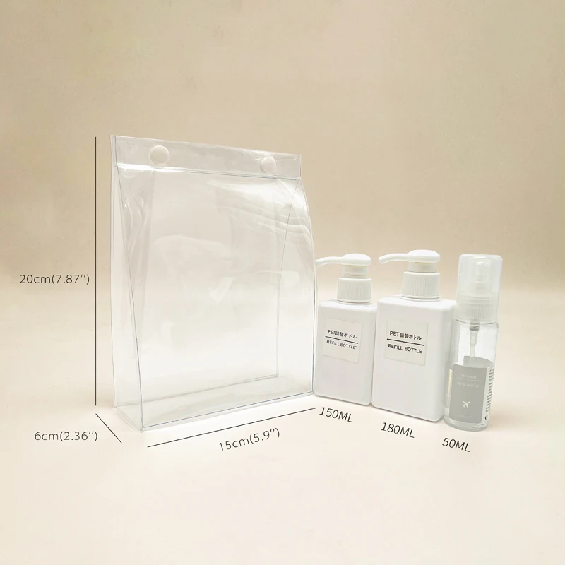 PVC Gift Packing Bag Wash Cosmetic Makeup Pouch Kids Candy Gift Bag with Button Transparent Clear Cute Colorful Neon Travel Hasp