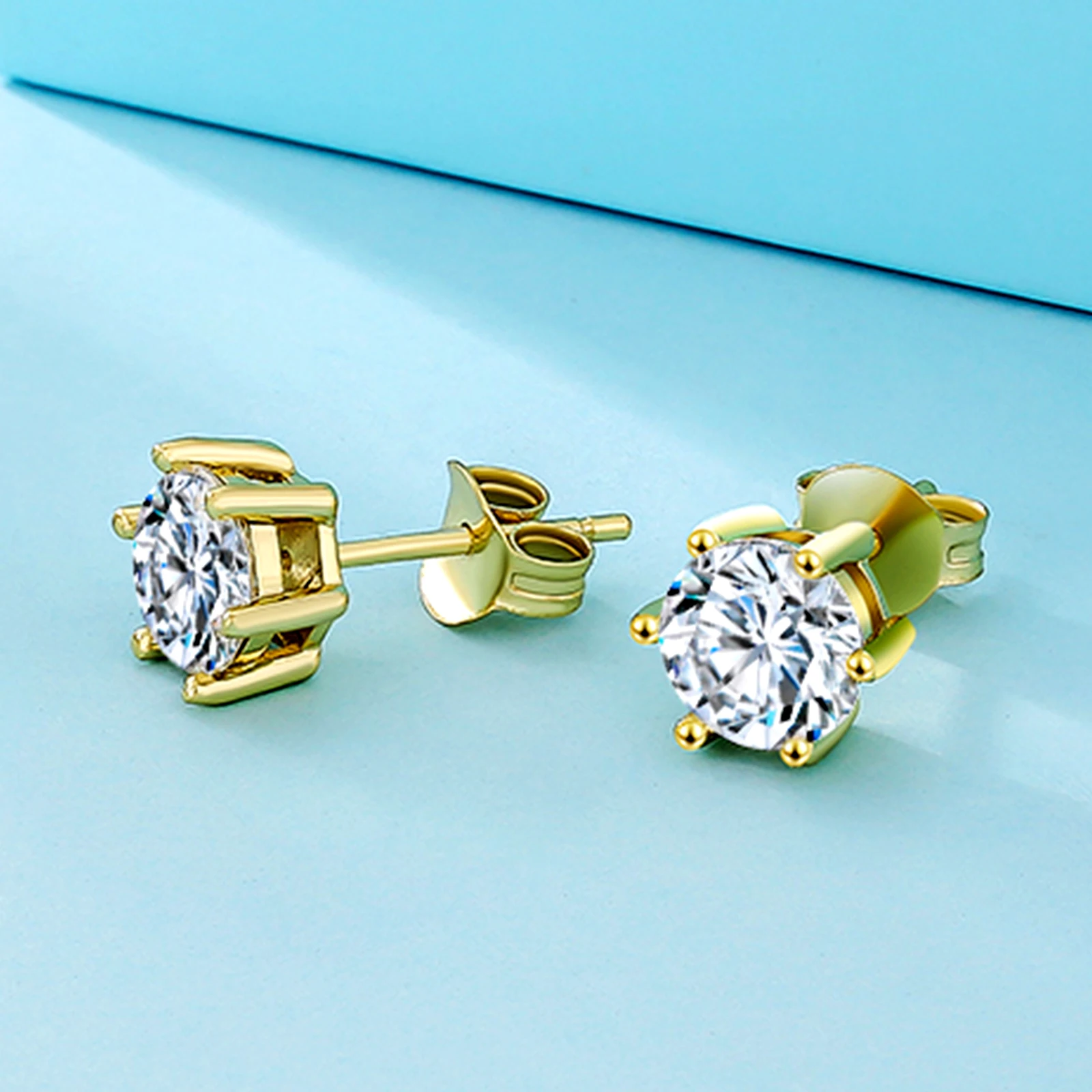 Factory Price VVS Diamond Earring 925 Sterling Silver Men Women Jewelry Round Cut GRA Certificate Moissanite Stud Earrings