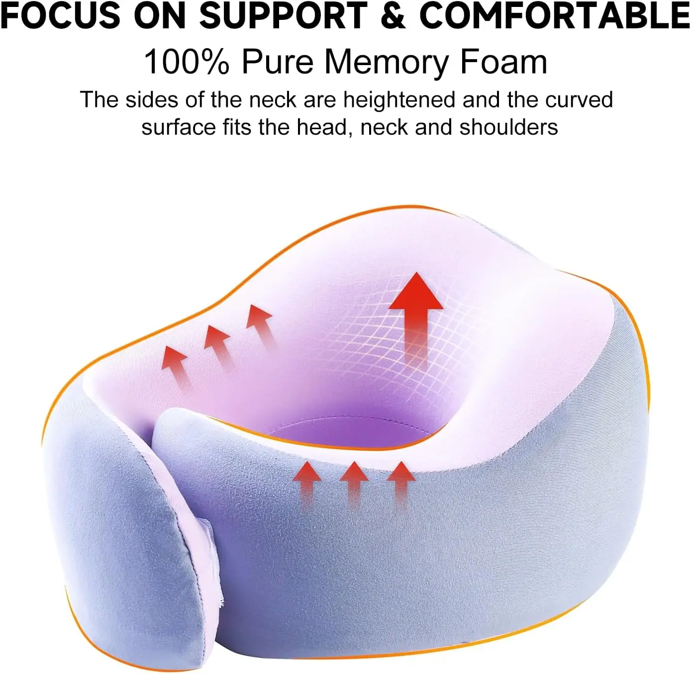 2024 New Hot Design Travel Pillow for Airplane, Neck Pillow for Travel, 360 Degree Snail Memory Foam Travel Neck Pillow