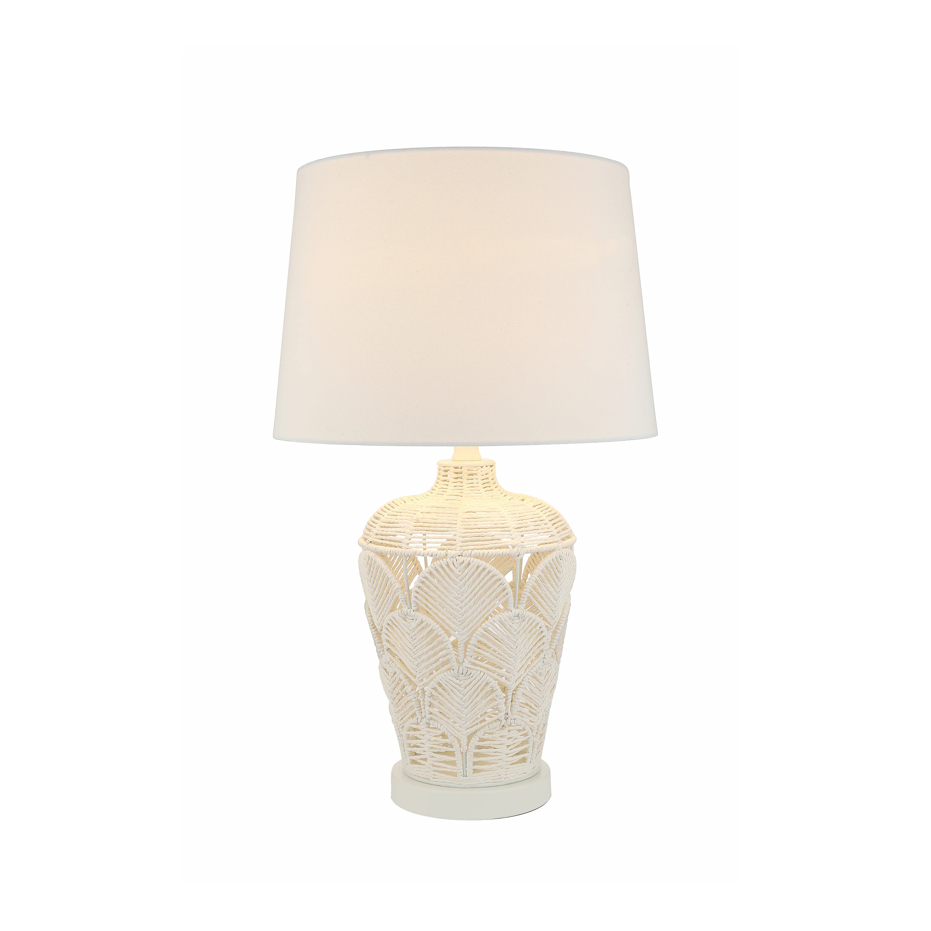 Funky Fabric White Vase Decor Home Table Lighting Natural Paper Art Table Lamp