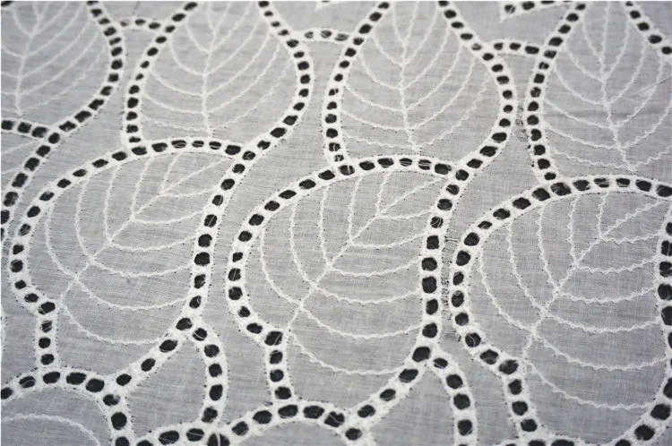 White Color New Design Lace Fabric High Quality Embroidery Swiss Voile Lace Beautiful Cotton Lace Fabric