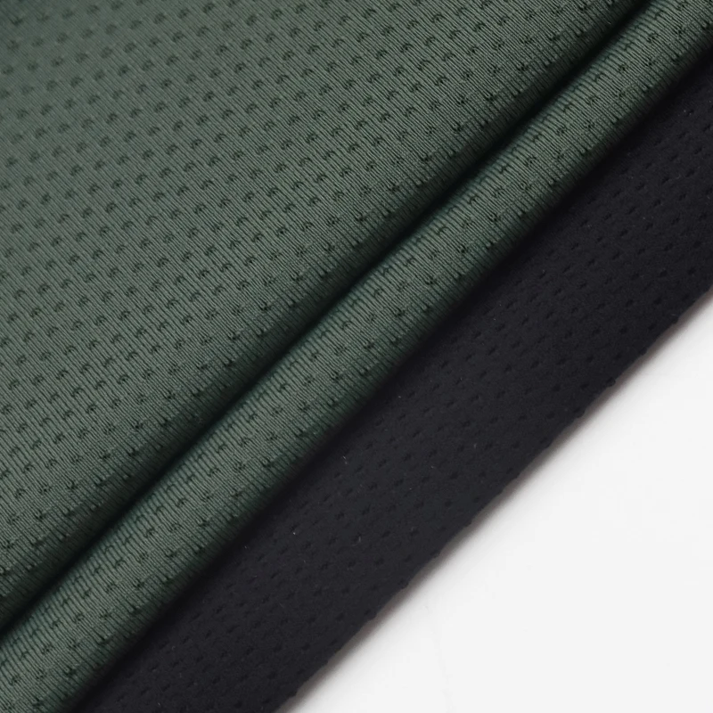 Matte air hole mesh breathable Weft knitted Cloth recycled 88% nylon 12% spandex fabric 4 way stretch for sportswear