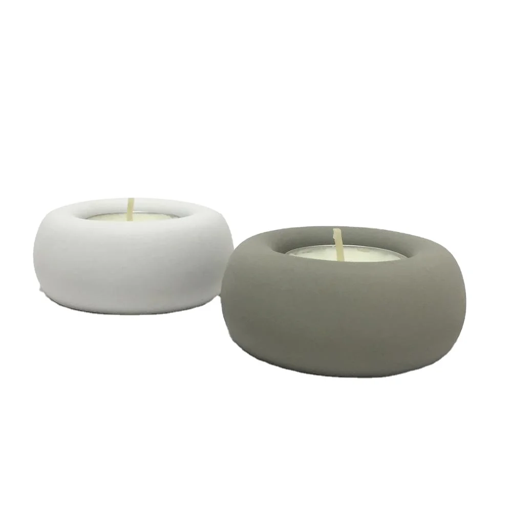 Romantic mini desk decor concrete tealight candle holder