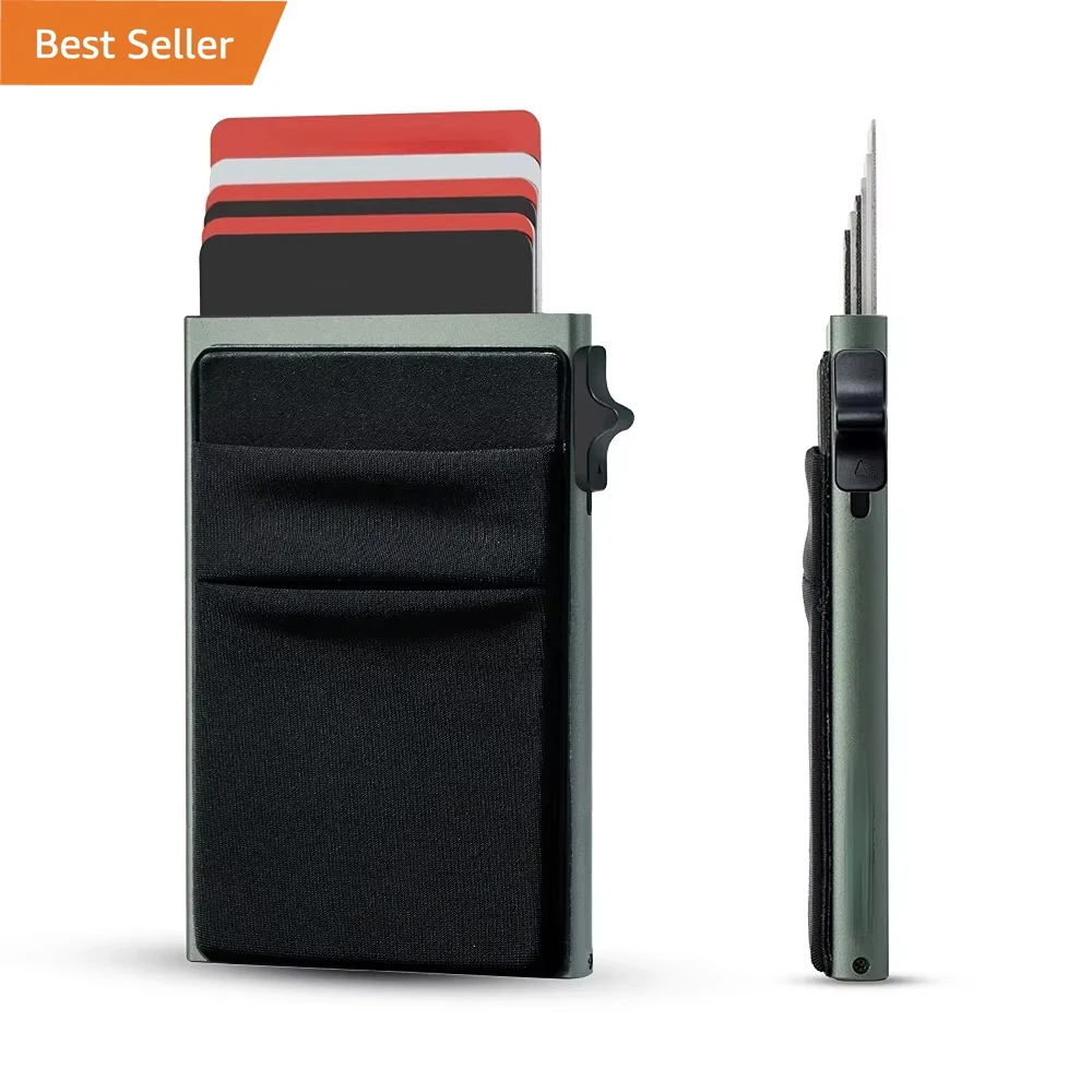 Fashionable Smart Pop Up Wallet RFID Metal Blocking Air Tracker Tag Card Holder for Men and Women Anti-theft Pop Up Card Holder