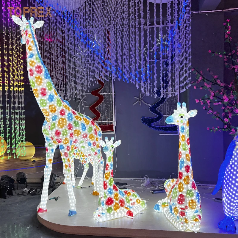 3D Led Animal Reindeer Resin Craft Led Decorative Lights Christmas Item Festive Event Illumination Outdoor Lighting