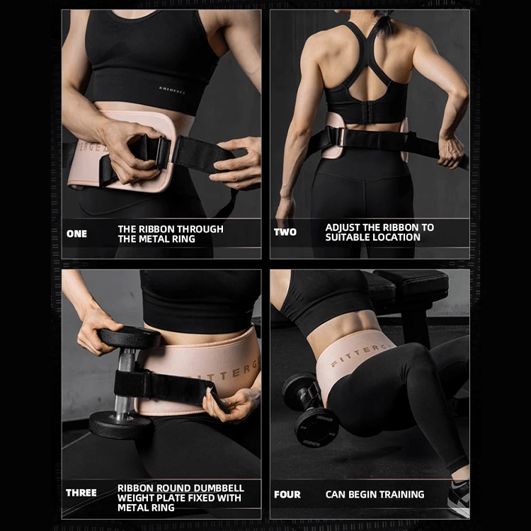 Custom Logo Gym Weightlifting Belt Barbell Hip Thrust Pad Glute Weight Lifting Training Hip Thrust Belt  Machine for Dumbbells