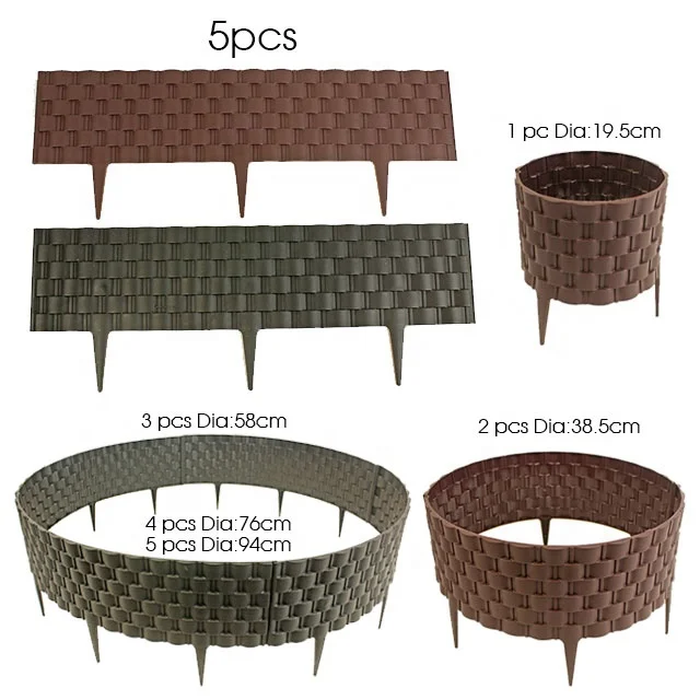 Rattan Effect Plastic Lawn Garden Edging 3m