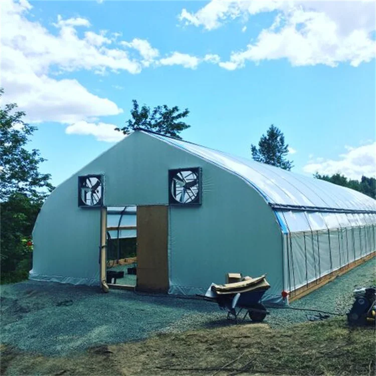 10*30m Easy install Black plastic film covered  single span greenhouses black out light deprivation greenhouse