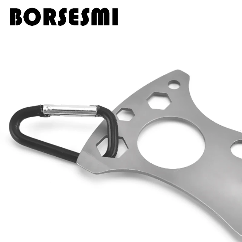 Japanese outdoor tableware metal multi function tableware with fork spoon Wrench multi function cutlery set