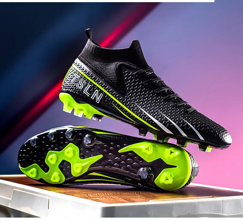 New Boots Football Shoes Sports High Top Ag Broken Nails Non-slip Comfortable Large Size Sports Long Nails Grass Football Shoes