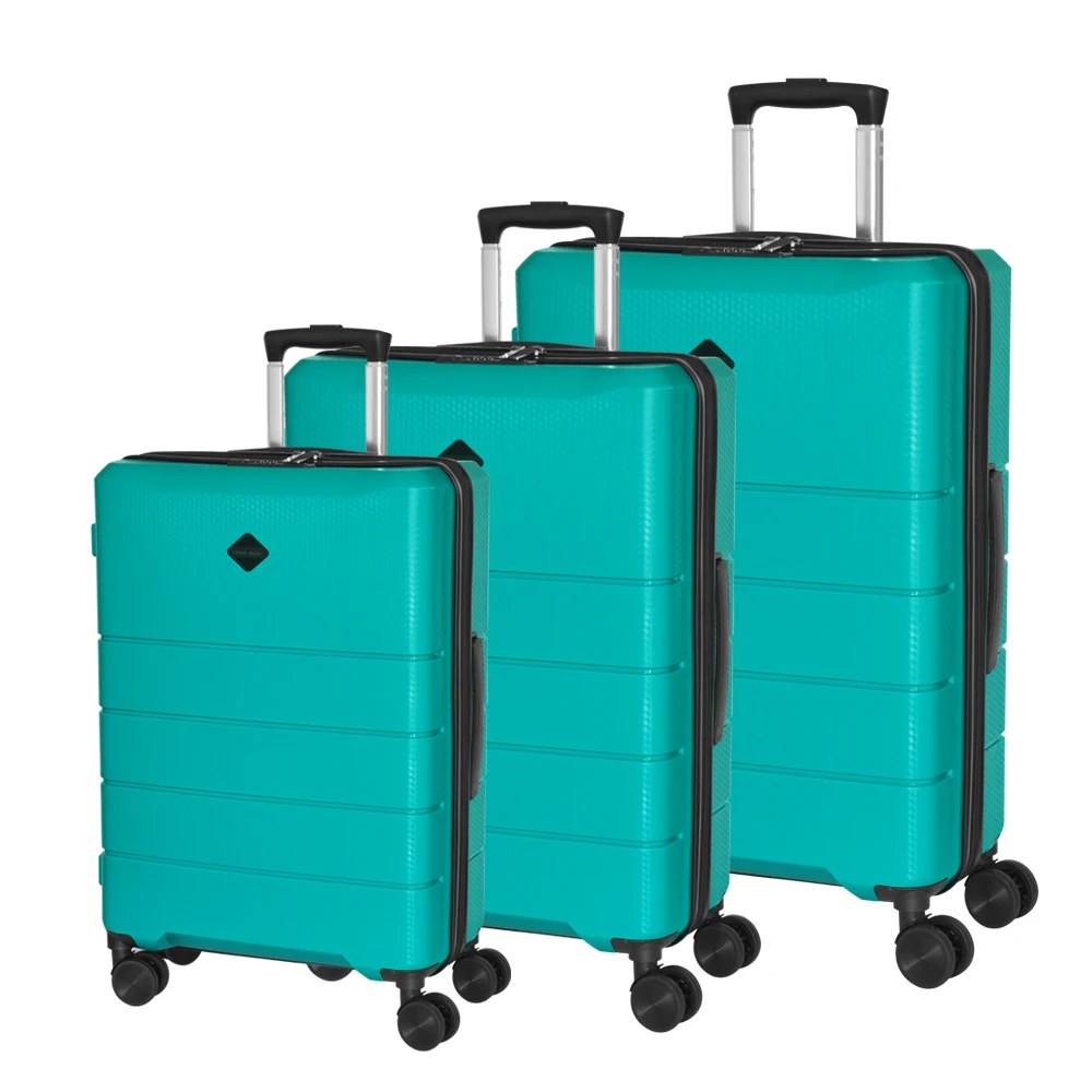factory price 3 PCS maletas de viaje sets portable PP material hot selling fashion suitcases with spinner wheels travel trolley