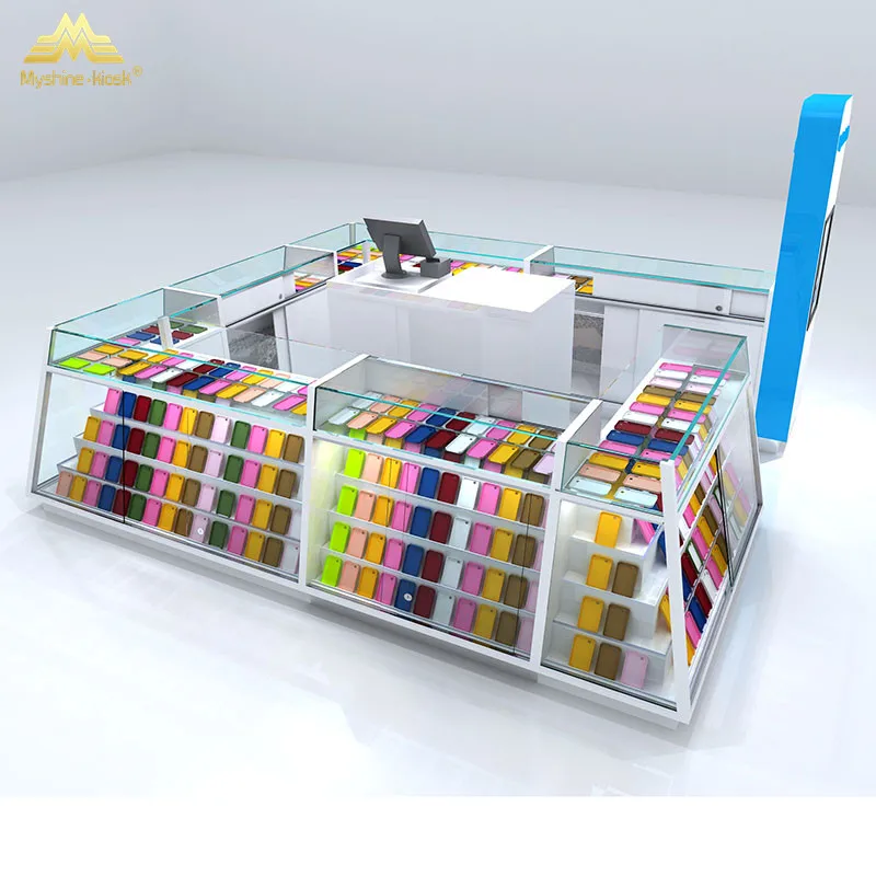 Wooden Cell Phone Store Design Mobile Phone Shop Display Showcase Furniture
