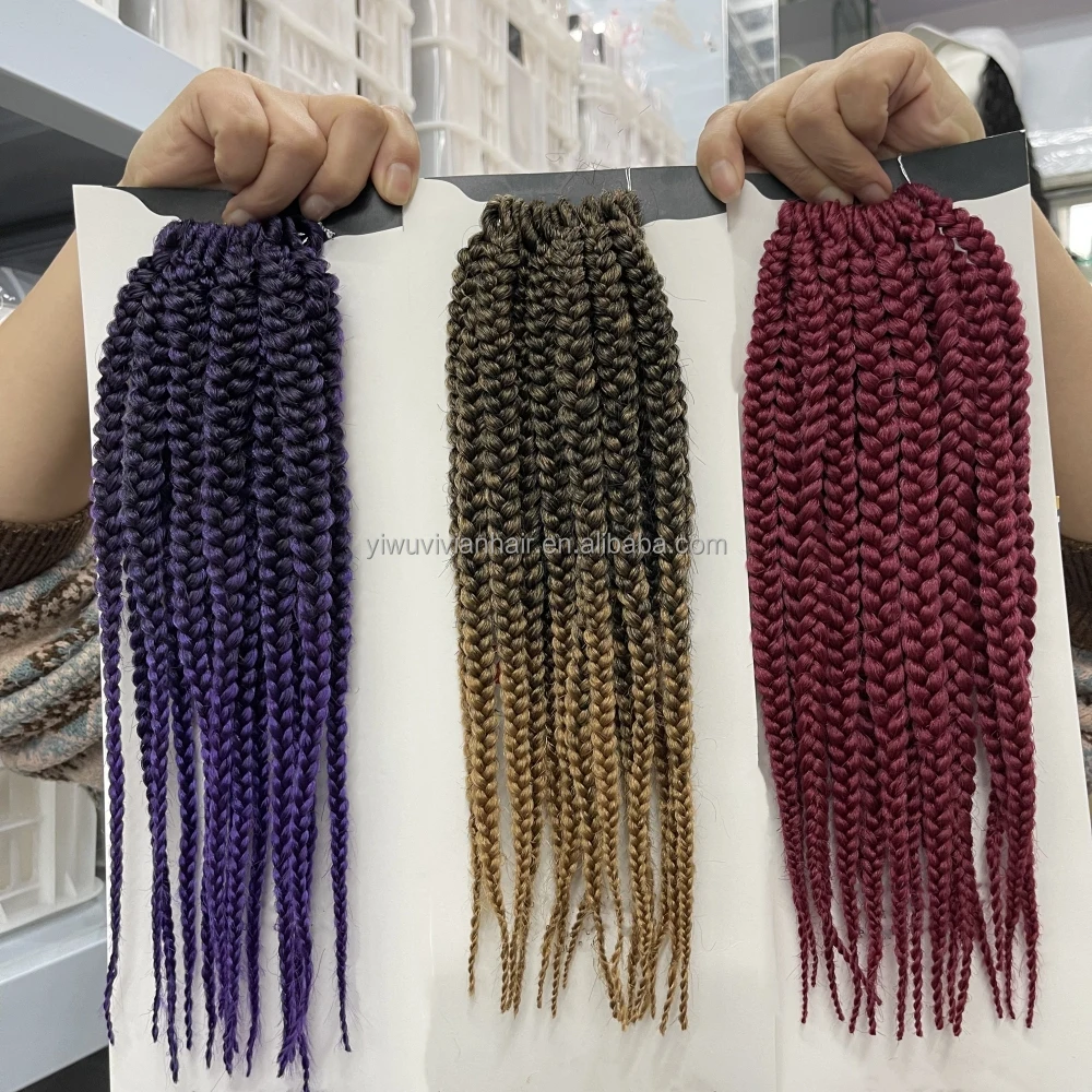 Viivian hair Wholesale12 INCHES 15 Strands 2X Box Braids jumbo Crochet Hair Extensions Senegalese Twist Crochet Braiding Hair Ex